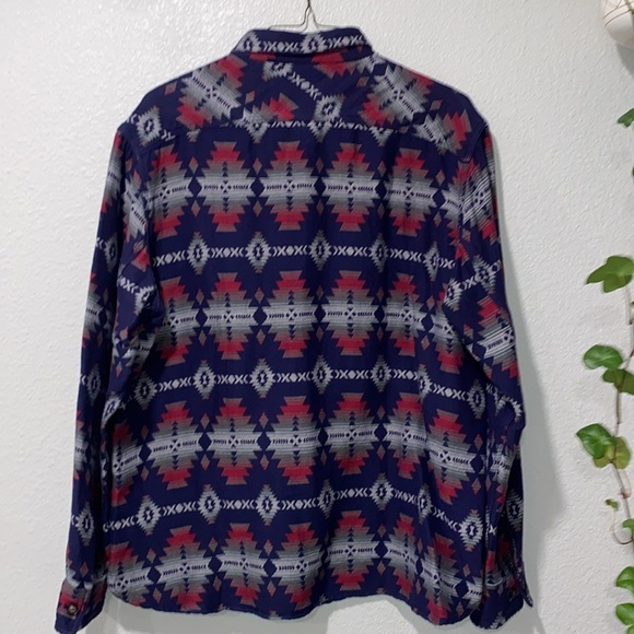 OOBE Mens Geometric Patterned Button-Up Shirt, Long Sleeve Cotton Shirt Size XL - Picture 5 of 10